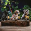 Solární zvířecí figurky – 3 druhy psů – 1× teplá bílá LED – 14 cm