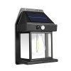 Solární nástěnná lampa s pohybovým senzorem – 1 filamentová LED – černá – 12 x 6 x 17 cm