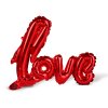 Balónek - nápis "LOVE" - metalická bordová, fólie - 55 cm