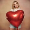 Obrovský balón - červené srdce - fólie - 79 cm