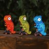 LED solární zvířecí figurka – chameleon – 2× teplá bílá LED – 3 druhy