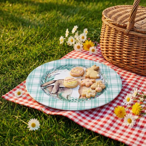 Velikonoční talíř – kov – se zajíčkem – 33 cm