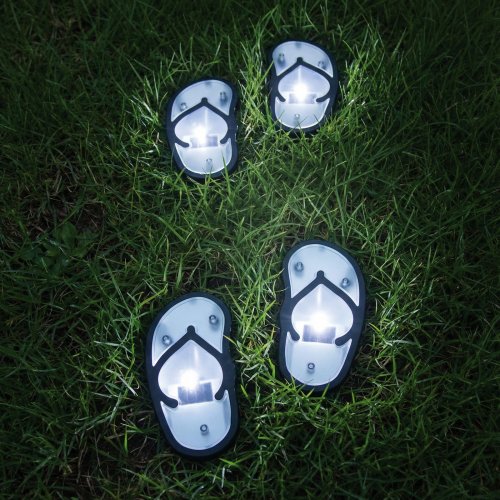 Zapuštěná solární lampa – žabky – studená bílá – 12,7 x 8,5 cm