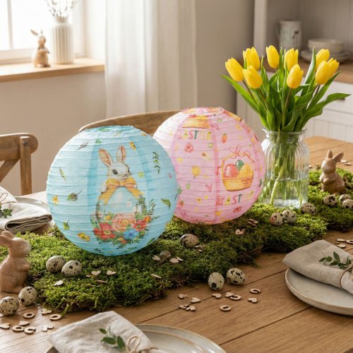 Velikonoční dekorace - lampion - papír - Ø30 cm