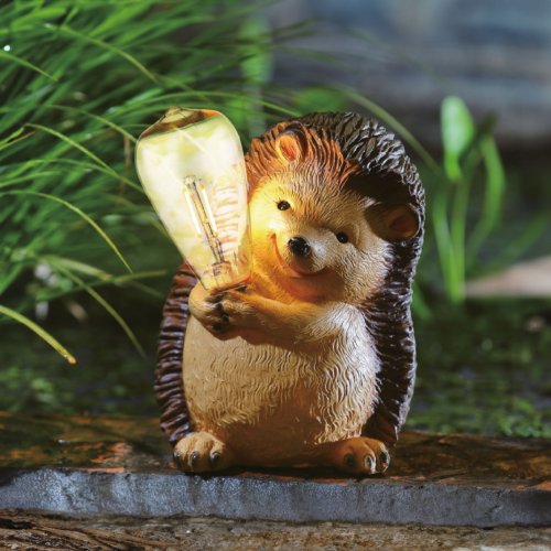 Solární zvířecí figurka – ježek – 1× filamentová LED – 16 x 19 x 23 cm