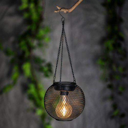 LED solární lampa – na zavěšení – 14,5 x 13,5 cm