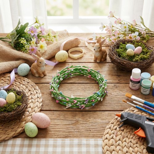 Velikonoční barečný věnec – 65 cm – 4 ks / balení