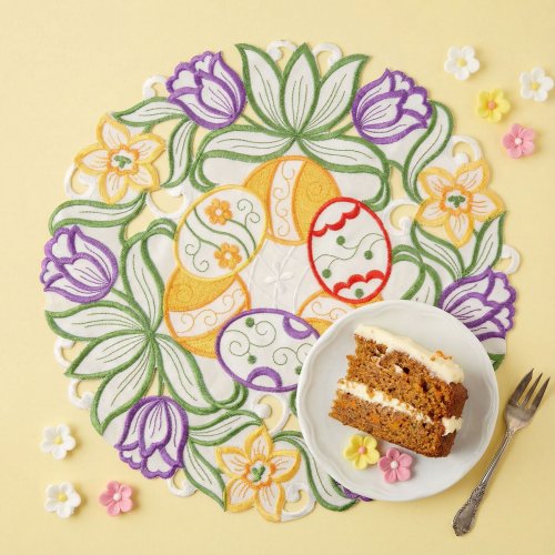 Velikonoční vyšívaná podložka – Ø35 cm