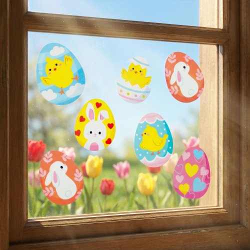 Velikonoční okenní samolepka – třpytivá vajíčka – 43 x 30 cm