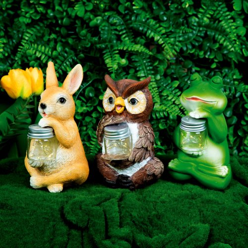 Solární zvířecí figurky – 3 druhy – 10 teplých bílých LED – 15 cm