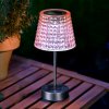Solární stolní lampa – růžová – studená bílá LED – plast – 26 x 12 cm