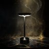 Stolní lampa – černý kov – nastavitelná barevná teplota, jas – akumulátorová – USB