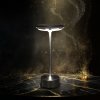Stolní lampa – stříbrný kov – nastavitelná barevná teplota, jas – akumulátorová – USB
