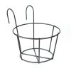 Kovový koš k zavěšení na balkonové zábradlí – pro upevnění květináčů – 18 cm – černý