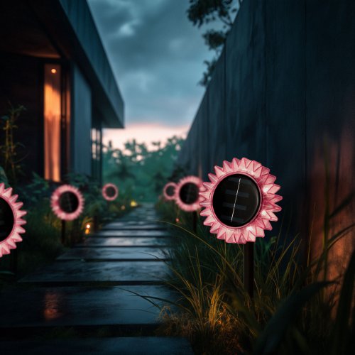 Solární slunečnice – růžová – zapichovací / závěsná – 13 x 6,5 x 35 cm