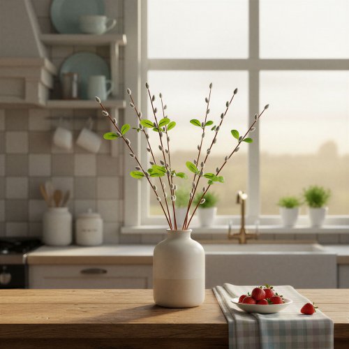 Větvička s kočičkami - 58 cm