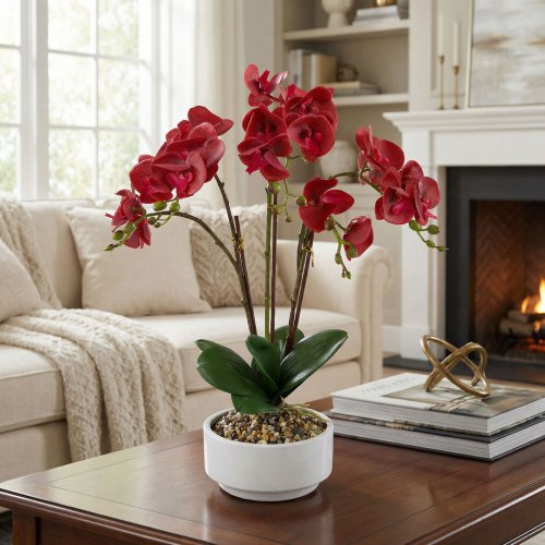Umělá rostlinná dekorace - orchidej - 5 druhů - 56 cm