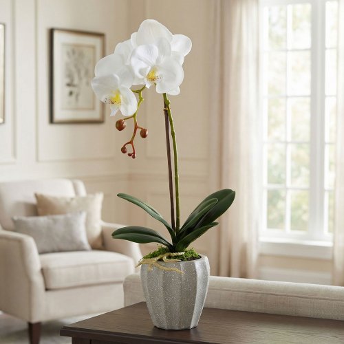 Umělá rostlinná dekorace – orchidej – 3 druhy – 45 cm