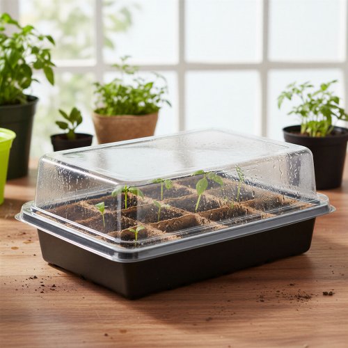 Sadbovací miska s průhlednou kopulí - 20 x 15 x 10 cm