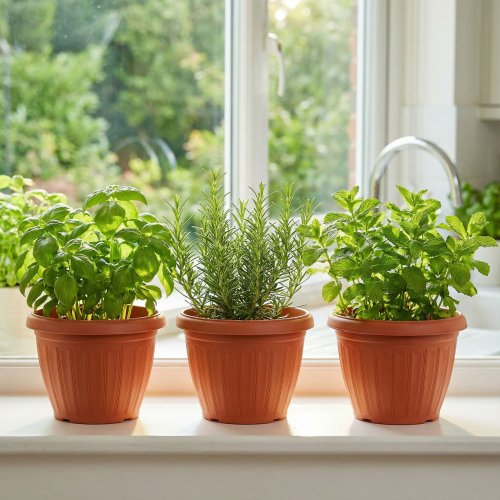 Plastový květináč – terakota – 20 cm