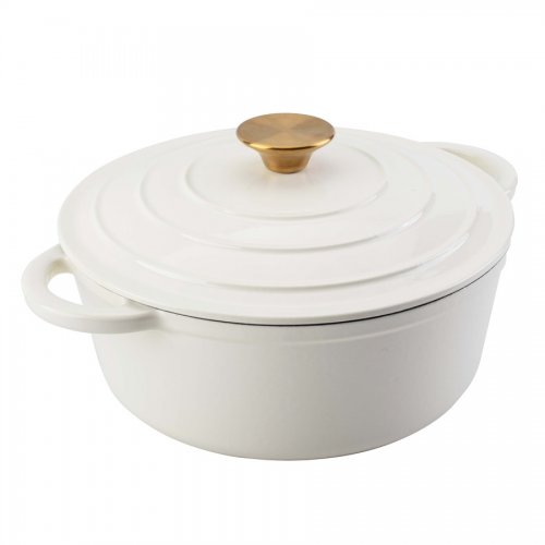 Smaltoovaný litinový hrnec 24 cm, 3,6 l bílý