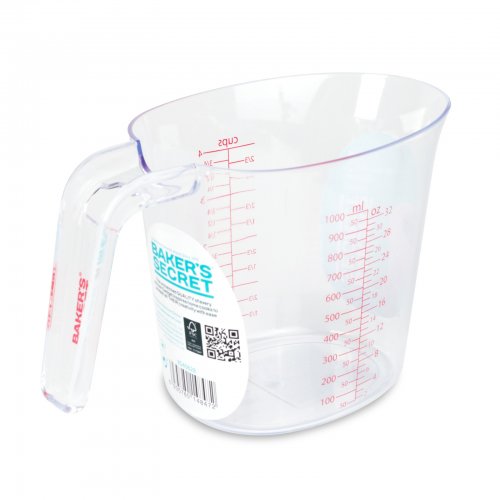 Baker's Secret – odměrný pohár – 1000 ml – plast – průhledný