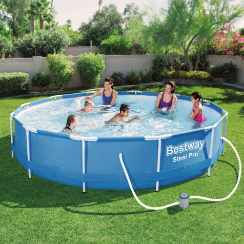 Bazén s pevnou stěnou s filtrací – 366 x 76 cm – 6473 l