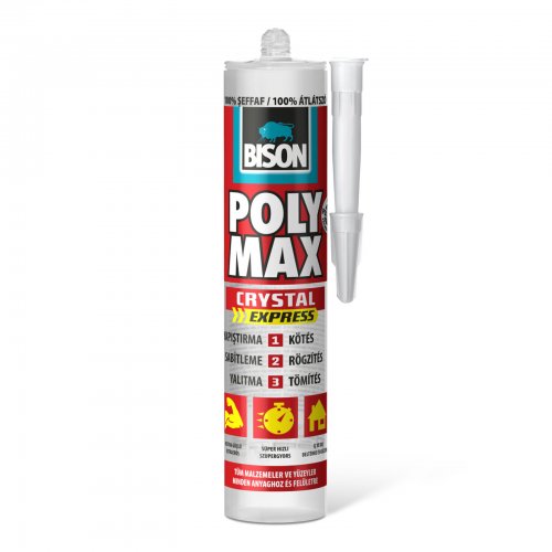 BISON Poly Max křišťálově čisté těsnění, SM polymerní lepidlo, 300 g