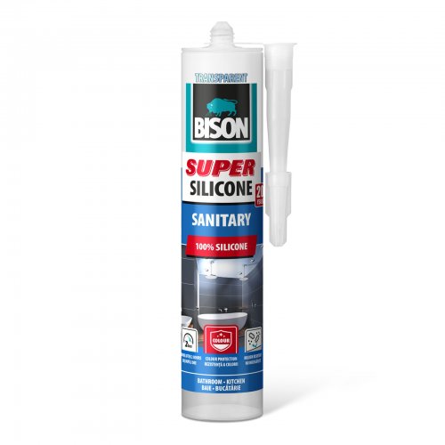 Bison Super sanitární silikon, transparentní, 280 ml