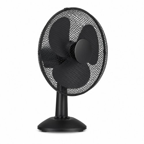 Stolní ventilátor – 23 cm – 22 W – 2 rychlosti – oscilační – černý – 220–240 V AC