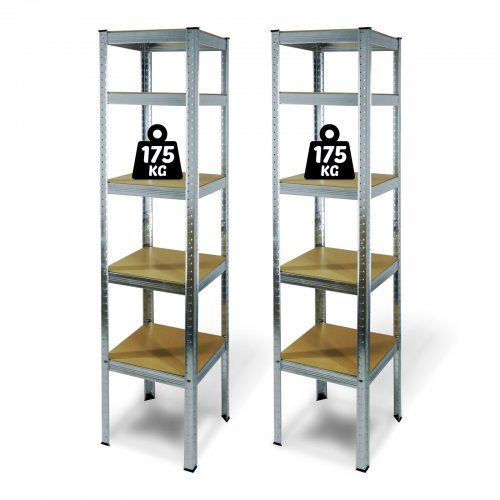 Salgó police – 5 polic – kov – max 175 kg – 180 x 40 x 40 cm – 2 ks / balení