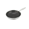 BRATMAXX Nerezová wok pánev s nepřilnavým povrchem 28 cm se strukturou včelího plástu, 4vrstvá
