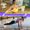 3 ks sada jóga odporových pásů, TPE elastické pásy se 4 úrovněmi odporu, sportovní cvičební vybavení na fitness, jógu, pilates a silový trénink