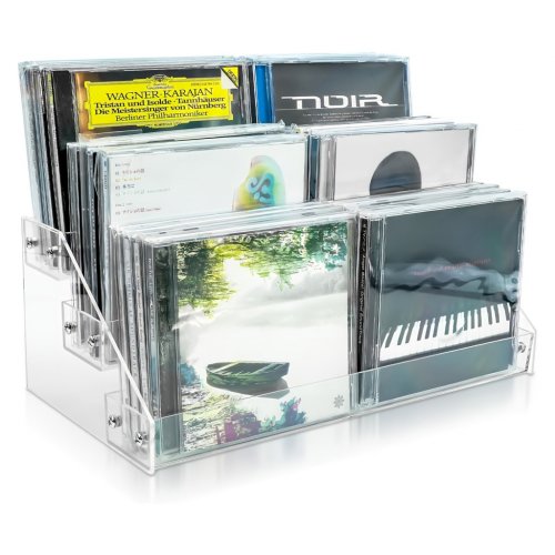 1 ks Průhledný akrylový 3úrovňový CD stojan