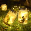 Solární pohádková světýlka lampion – Zahradní dekorace, venkovní závěsná skleněná lampa s mrazivým efektem skla