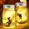Solární pohádková světýlka lampion – Zahradní dekorace, venkovní závěsná skleněná lampa s mrazivým efektem skla