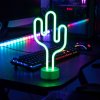 Neonová LED lampa – zelený kaktus – 3 x AA + USB – 18,5 x 8,5 x 28 cm