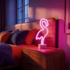 Neonová LED lampa – růžový plameňák – 3 x AA + USB – 12 x 8,5 x 29,5 cm