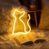 Neonová LED lampa - teplá bílá kočka - 3 x AA + USB - 17 x 1,6 x 23,3 cm
