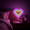 Neonová LED lampa – barevné srdce – 3 x AA + USB – 25,2 x 1,6 x 23 cm