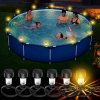 6 ks solárních bazénových lamp – vodotěsné LED lampy na dekoraci bazénu