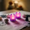 Halloweenová svítící dekorace – LED svíčka – fialová – 2 ks / balení