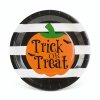 Halloweenský papírový talíř - dýně - kulatý - 23 cm - 8 ks / balení