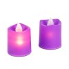 Halloweenová svítící dekorace – LED svíčka – fialová – 2 ks / balení