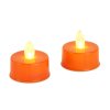 Halloween dekorace se světlem - LED čajová svíčka - oranžová - 2 ks / balení