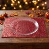Prostírání – vzor listů – PVC – 45 × 30 cm – Růžově zlatá