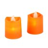 Halloweenová svítící dekorace – LED svíčka – oranžová – 2 ks / balení