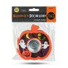 Halloweenská dekorace – držák na čajovou svíčku – dýně – MDF – 11 x 11 x 1,8 cm