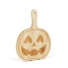Halloweenský servírovací/podávací talíř s rukojetí – dřevěný – motiv dýně – 26,5 x 20 x 1,5 cm
