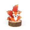 Stolní dekorace – s MDF javorovým listem a zvířátkem – 9 x 7 x 11,5 cm – 4 varianty